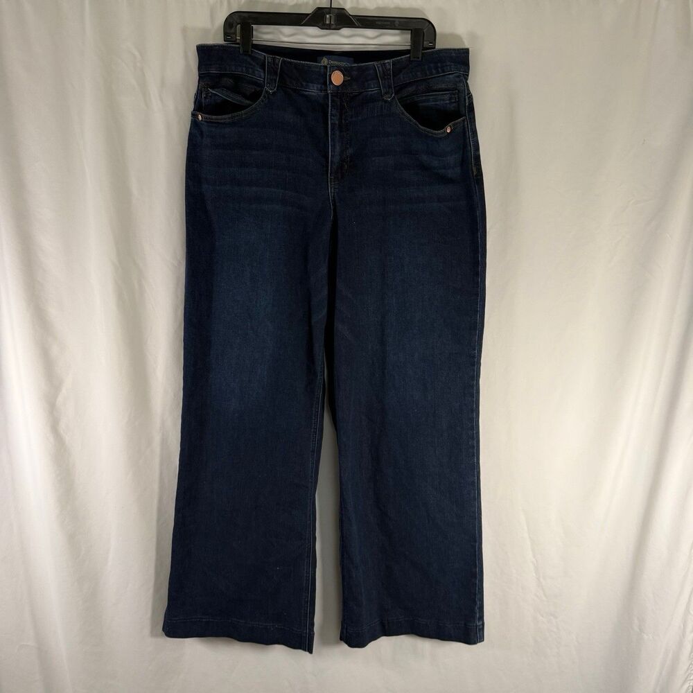 Democracy Ab Solution Jeans Women's 16 Dark Wash Blue Wide Leg Bootcut Cotton Bl